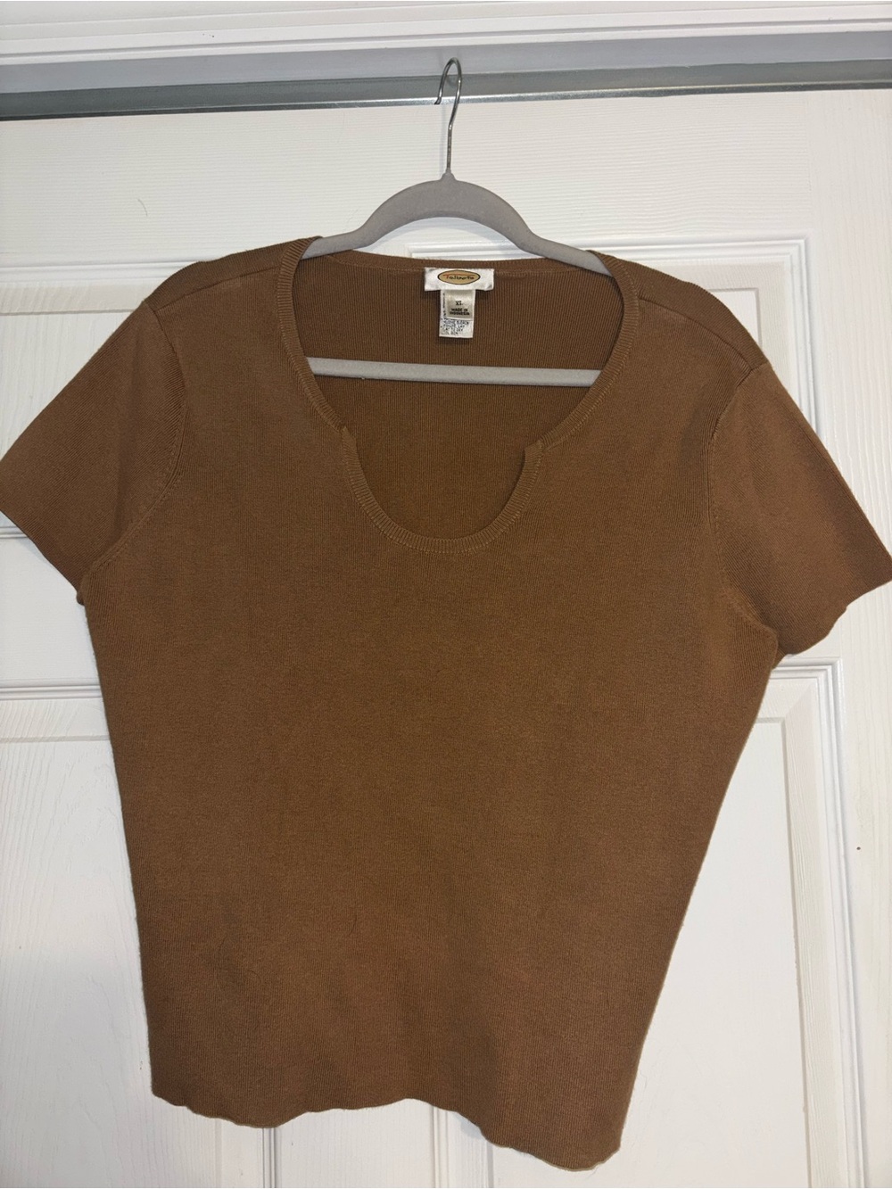 Talbots Short Sleeve Scoop Neck Top - Brown